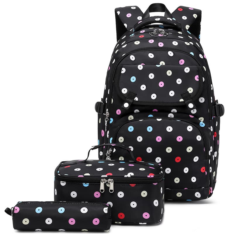 Kids Backpacks Polka Dot Three Piece Children's Schoolbag Large Capacity Student High Value Printed Backpack Multifunctional Backpack Female New