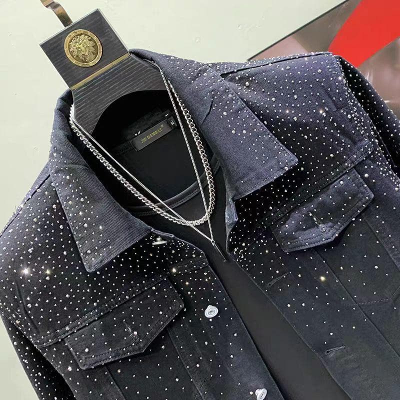 Veste haut de gamme pour homme, nouvelle collection printemps-automne, veste à revers diamant, marque de mode masculine