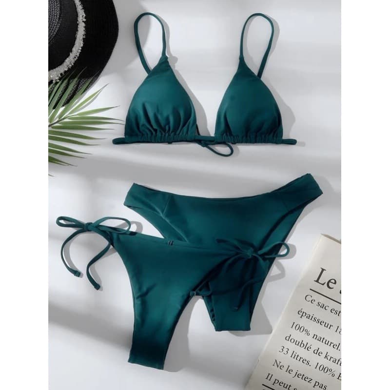 Women's Clothing New Multi Color Bikini Solid Color Split Swimsuit Three Piece Suit Fashion Bikini Swimsuit For Women