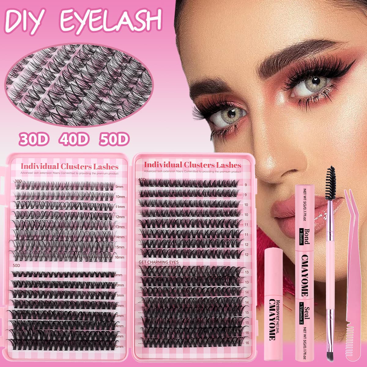 Lash Book DIY Sectional False Eyelashes - 640 Clusters Large Capacity - 30D/40D Single Cluster Natural Lashes - Easy To Apply, Fluffy & Lightweight
