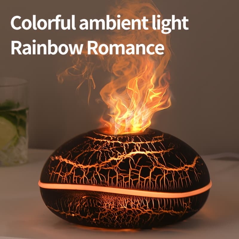 ​​Volcanic Aroma Diffuser With 7-Color Lights, USB-Powered For Home/Office, Ultra-Quiet Essential Oil Humidifier​​