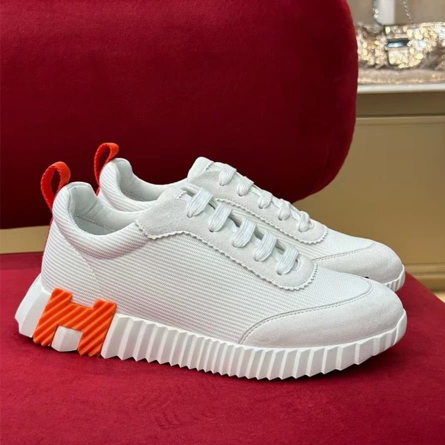 Chaussures de sport décontractées à lacets et bout rond en maille patchwork, baskets tendance et respirantes de marque H pour couple