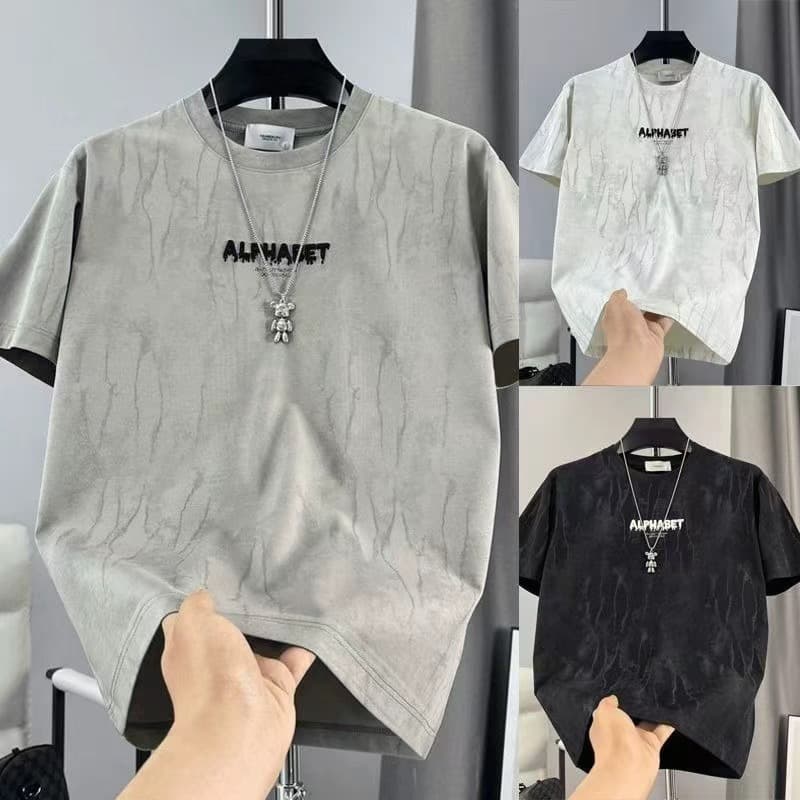 Summer Tie Dye Men's T-Shirt Trendy Casual Short Sleeve Patchwork Design Breathable Fashion Top For Men