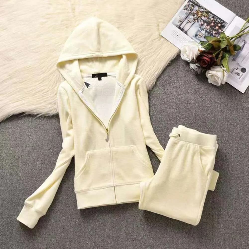 Sets Two Piece Tracksuit Juicy Cotoure Suit High Quality Sweatsuits For Women Letter Jogger Suits Zipper Hoodie Long