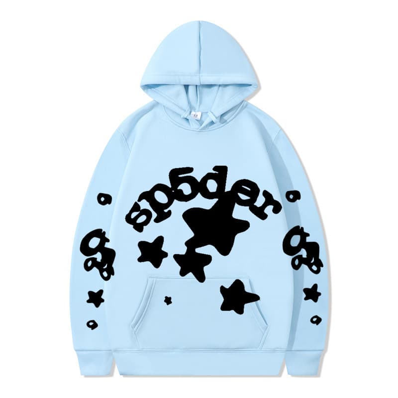 Sweat à capuche unisexe SP5DER imprimé toile d'araignée, marque tendance européenne et américaine, grandes tailles, coupe ample.