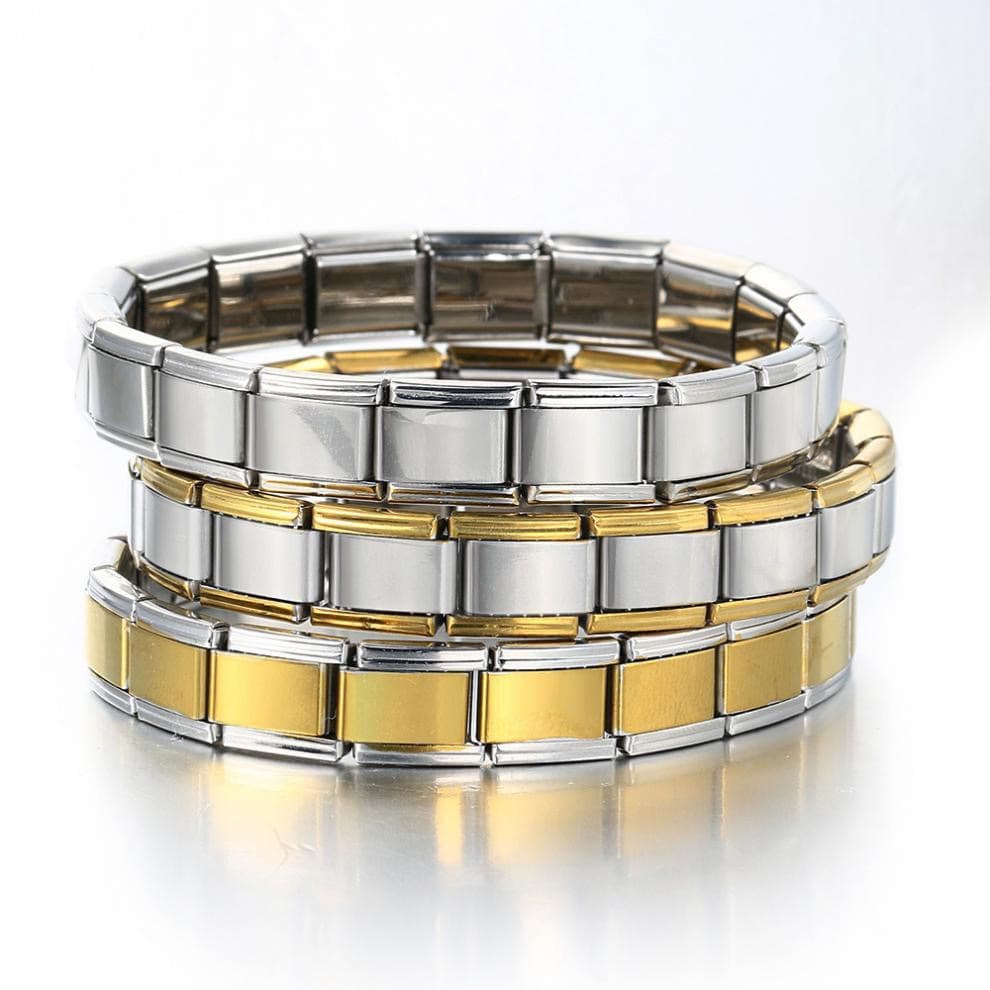 Unisex Jewelry Fashion Modular Bracelet Elastic Stitching Stainless Steel Square Titanium Steel Watch Strap Chain Hot Sale