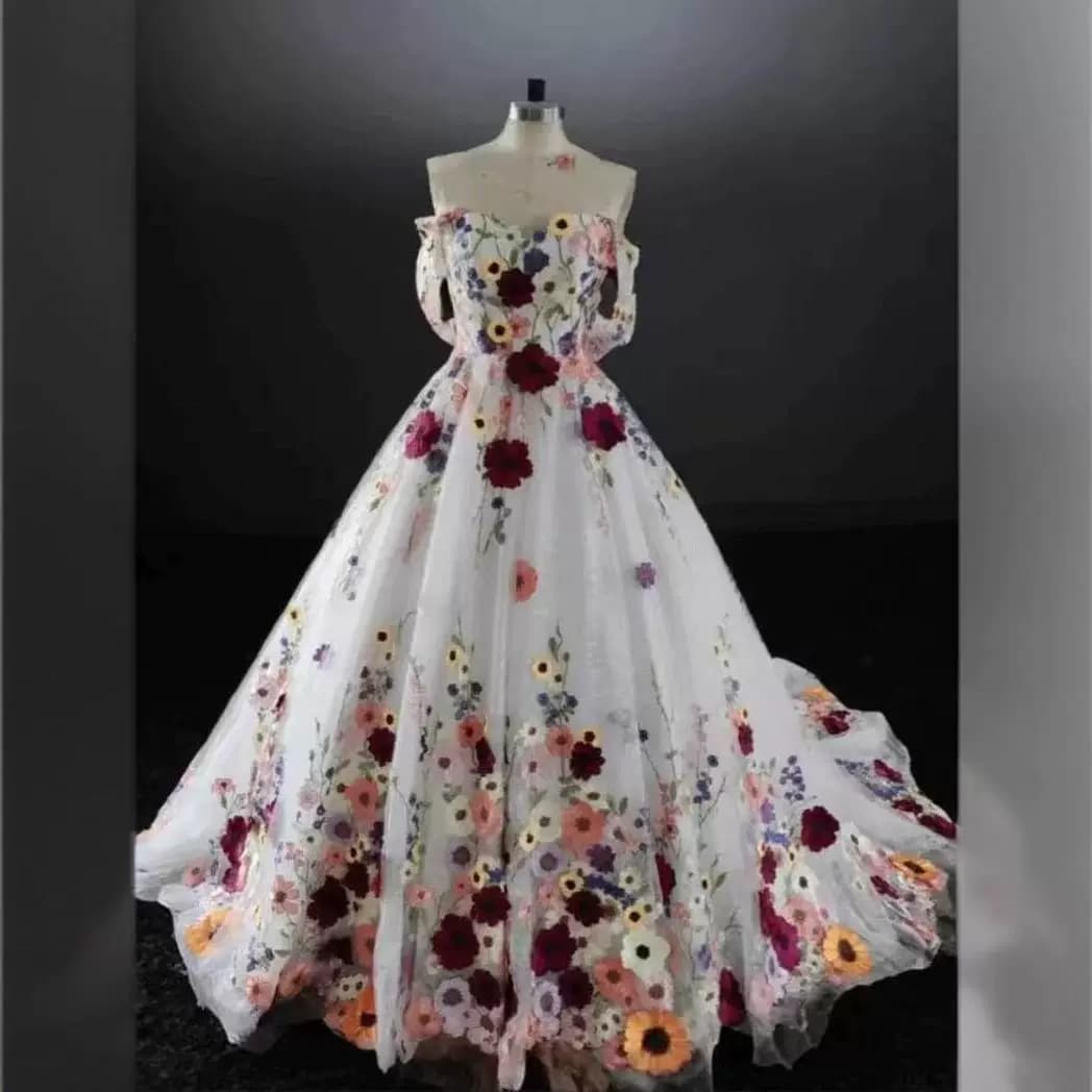 Women's Clothing New Heavy Flower Welcome Yarn Banquet Dress
