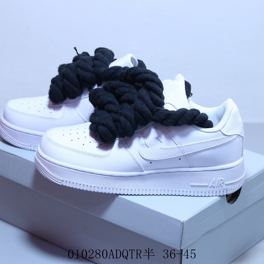 Baskets en corde transfrontalières à lacets épais pour femmes, style Air Force One édition limitée, décontractées pour hommes