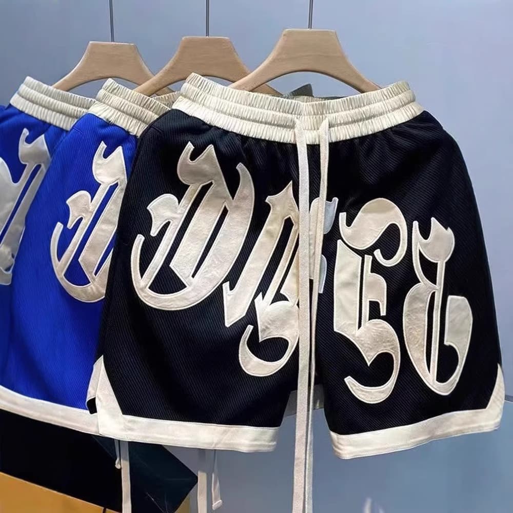 Men's Clothing Classic Ins Casual Handsome Letters Loose Men's Summer Hip Hop Sports Five Point Pants