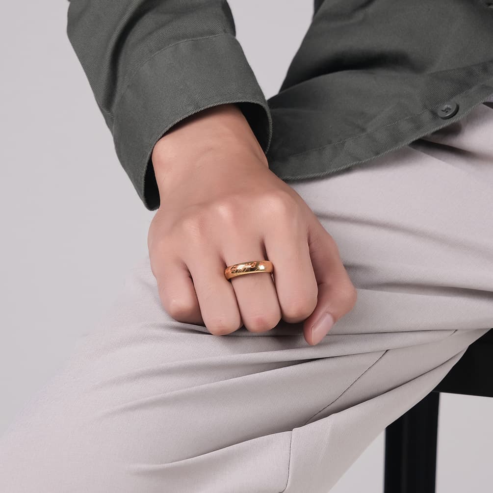 Film and television Lord of the Rings luminous ring titanium steel fashion ring men and women niche personality accessories