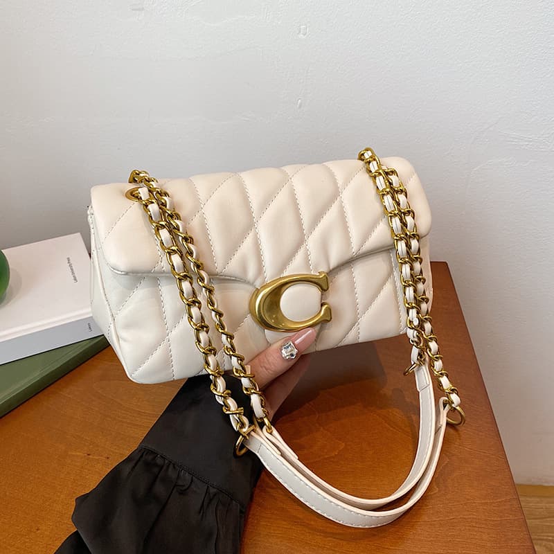 Sac bandoulière Xiaoxiangfeng pour femme, modèle à maille diamant, polyvalent, haut de gamme et tendance, petit format.