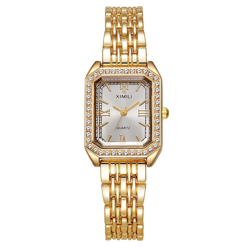 New Fashion Elegant Diamond-Studded Quartz Square Women's Watch Luxury Temperament Wristwatch