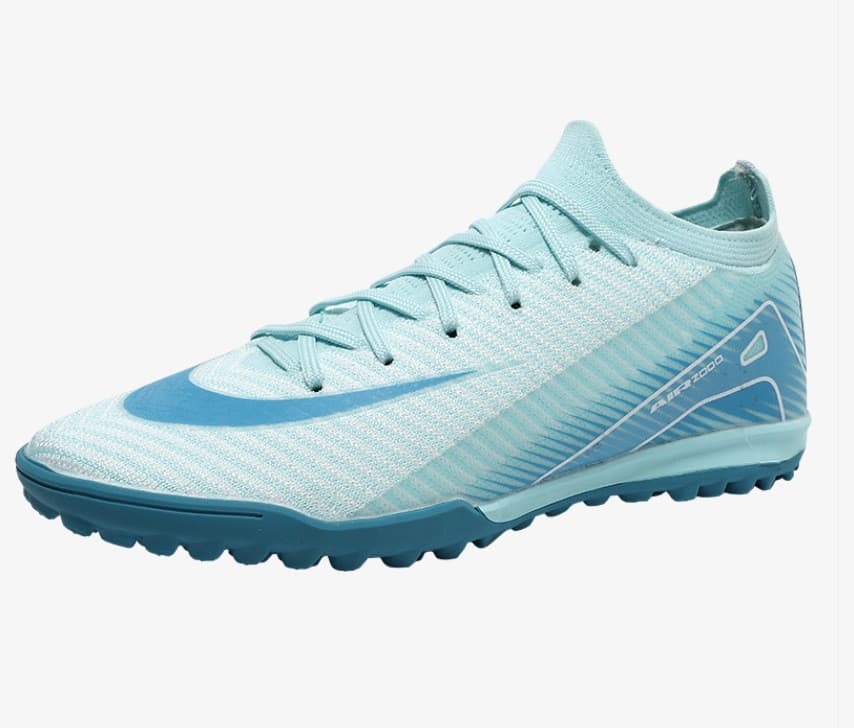 Chaussures de football Nike Mercurial Superfly TF – Tricot dégradé blanc/bleu pour gazon synthétique