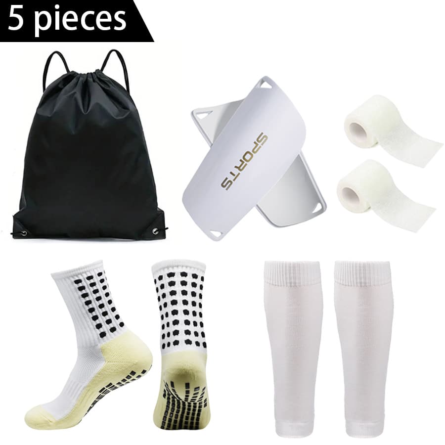 Professional Sports Training Set Non Slip Football Socks Shin Guards Calf Bandage Socks Drawstring Sports Backpack