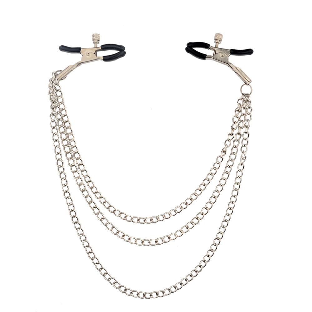 Adult Products Sexy Breast Correction Labia Multi-Chain Three-Chain Nipple Women's Regular Clamps
