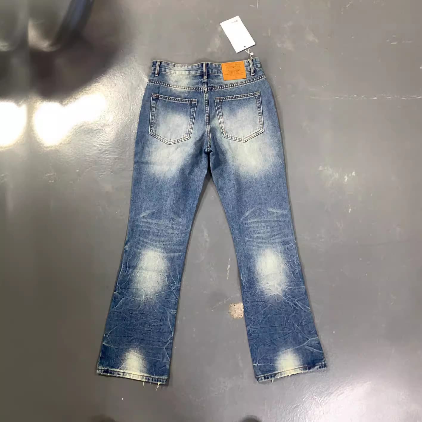 Men's Clothing High End Series! Slightly Flared Trousers Men's Jeans Non Elastic And Smooth Classic Monkey Distressed Washed