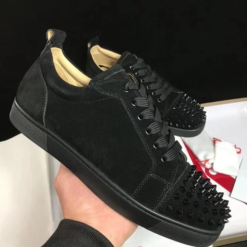 Daim De Vache Pour Hommes, Baskets De Luxe, Respirantes, Noires Et Grises, Style Punk Rock