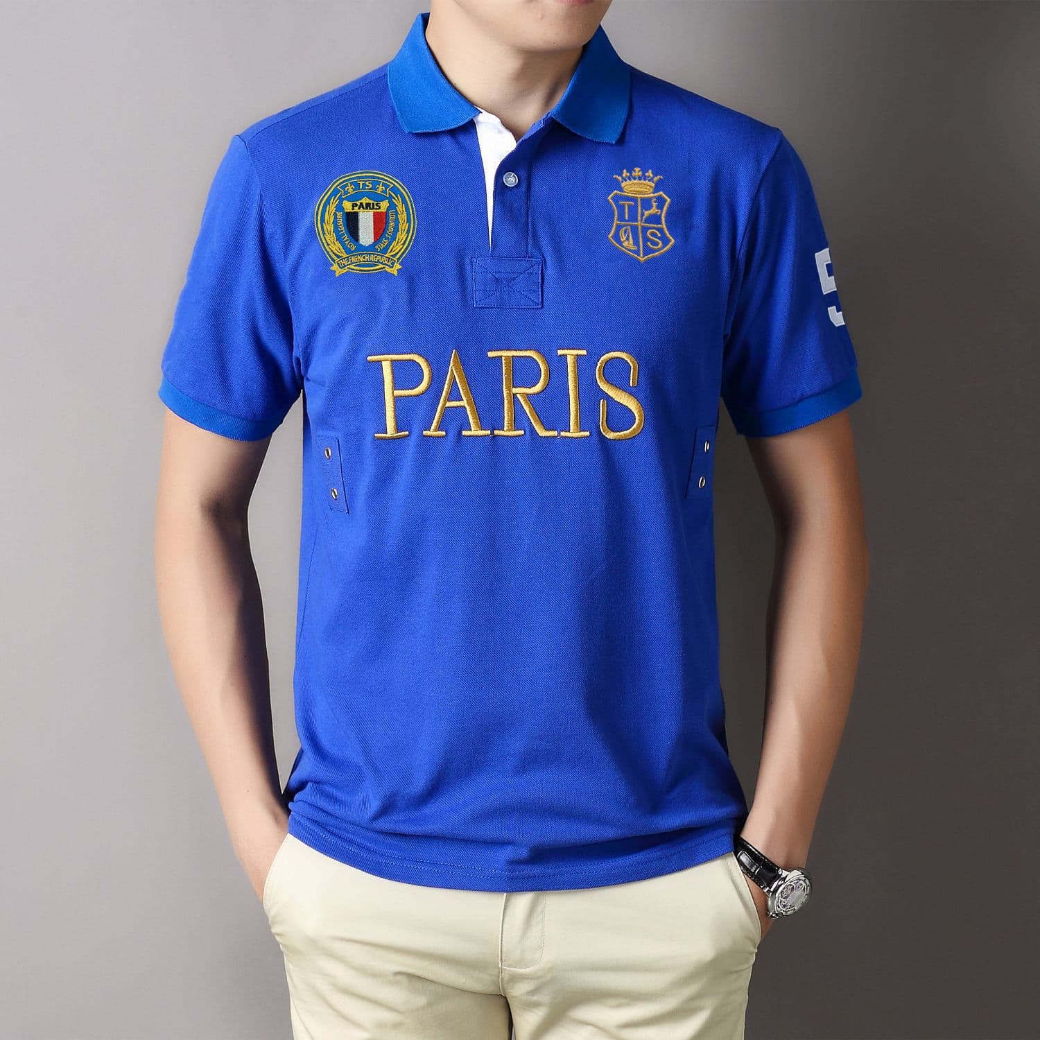 Men's Clothing New arrivals New arrivals Short sleeved polo shirts for men wish Leisure sports cotton slits Large size