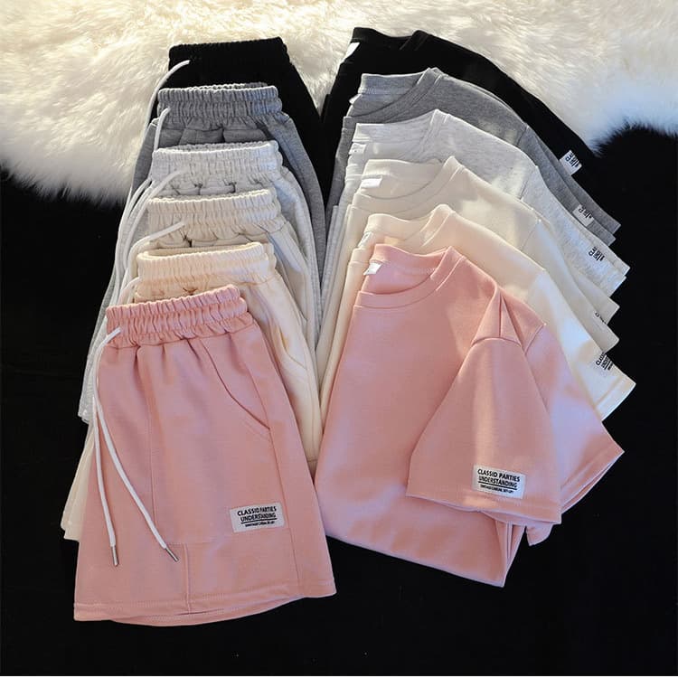 Women's Clothing short sleeves casual sports summer loose two piece suit fashion