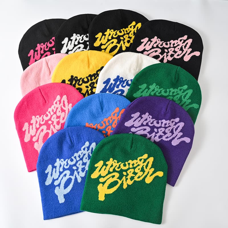 Bonnets tricotés chauds européens et américains pour l'automne et l'hiver, tendance transfrontalière, lettres WB, résistant au froid, pour l'extérieur, assortis