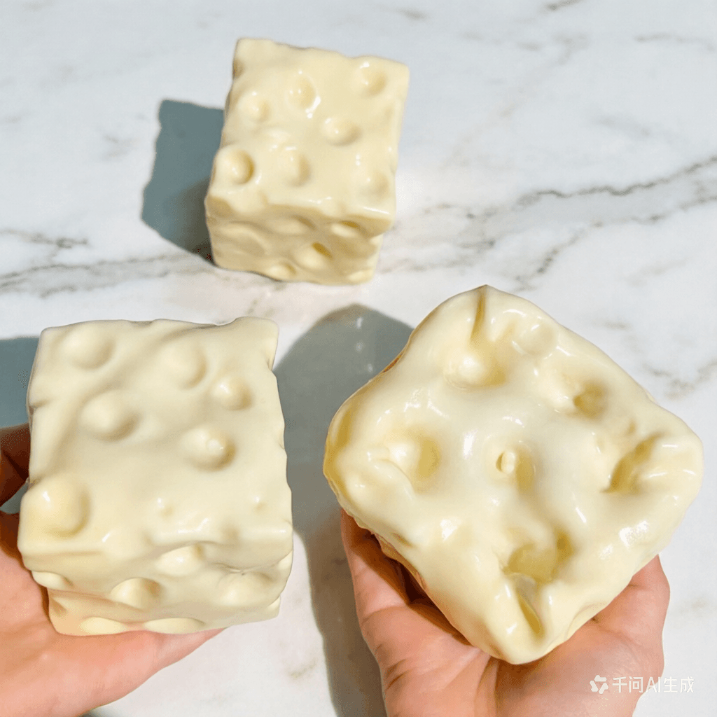 Cheese Squishy Toy, Non-Sticky & Slow Rebound, Coconut Oil Texture, Stress Relief Fidget Toy For Adults & Kids