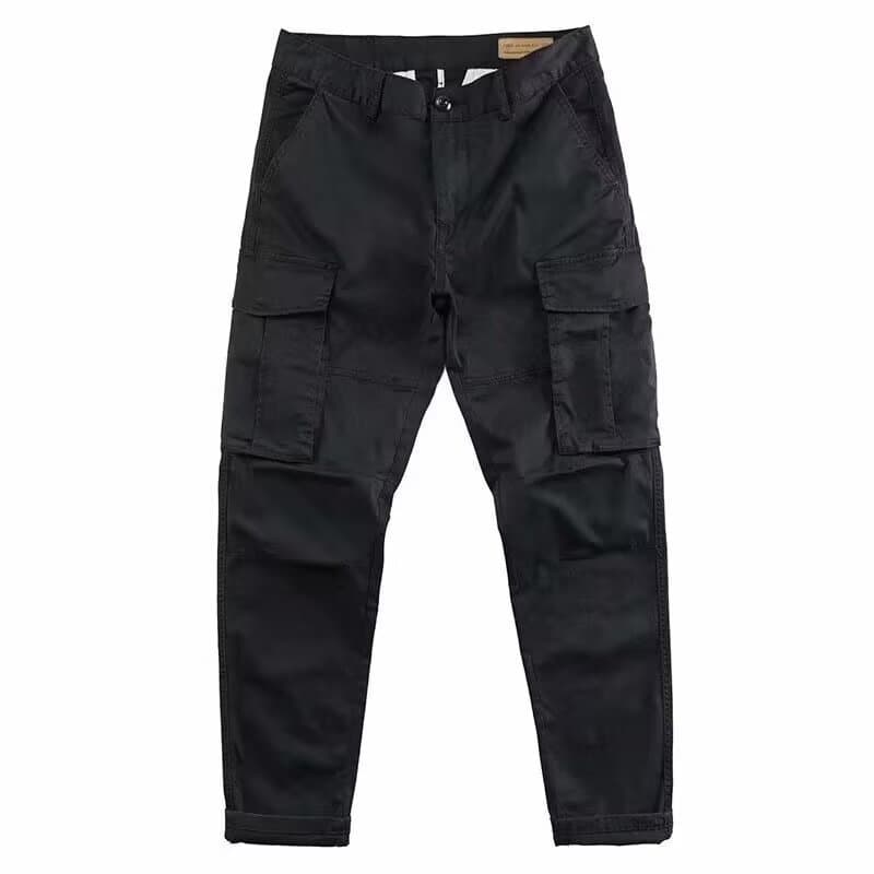 Pantalon cargo homme résistant à jambes droites et à taille mi-haute, coupe ample, style décontracté, idéal pour le printemps et l'automne, pou