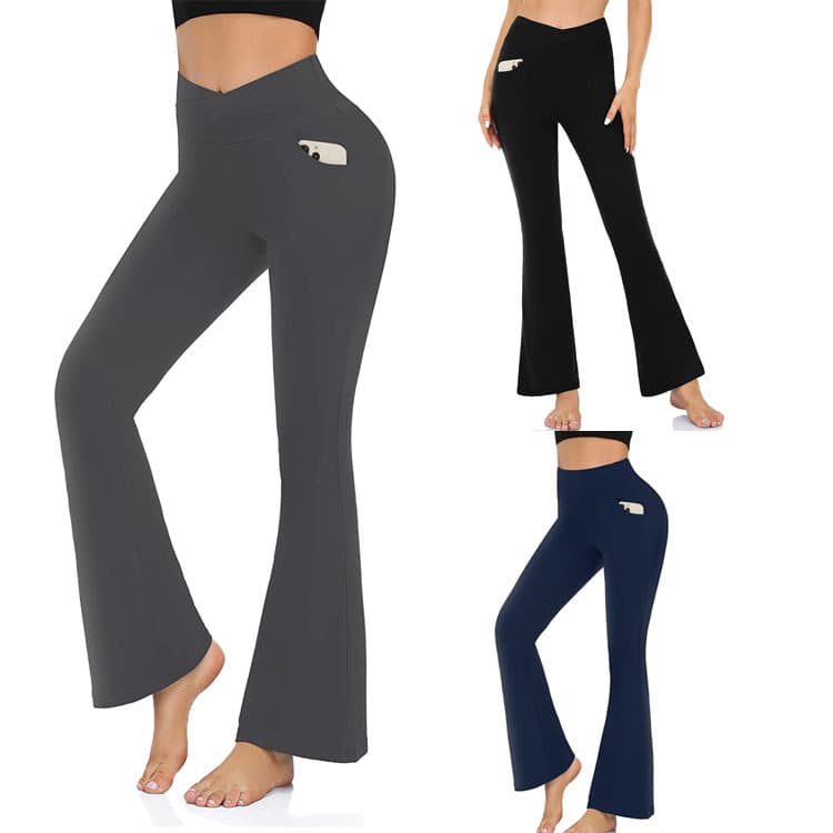 Women's high-waist hip-lifting bell-bottom pants yoga pants women's leggings sports fitness pants