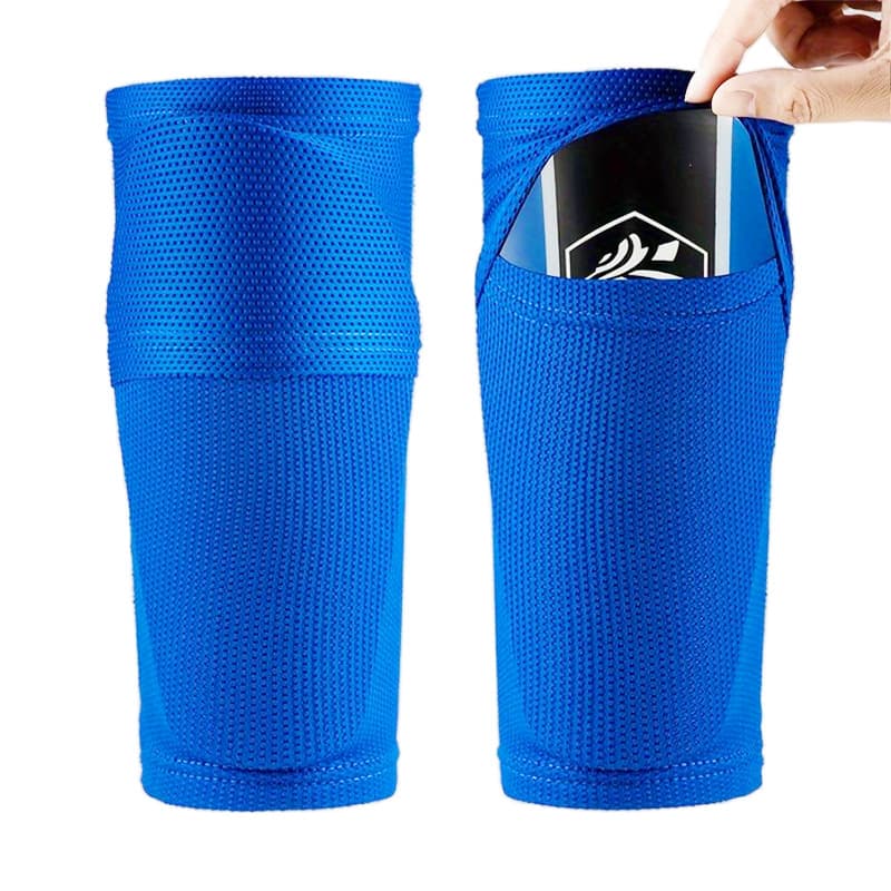 Football Shin Guards Socks Adult Children With Pockets Breathable Soft Sports Double Layer Shin Guards Socks