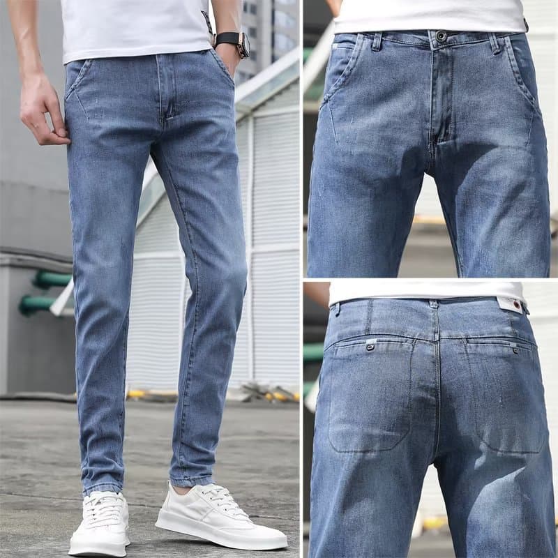 Men's Clothing new loose stretch jeans men's version slim fit skinny nine points student casual versatile long pants men