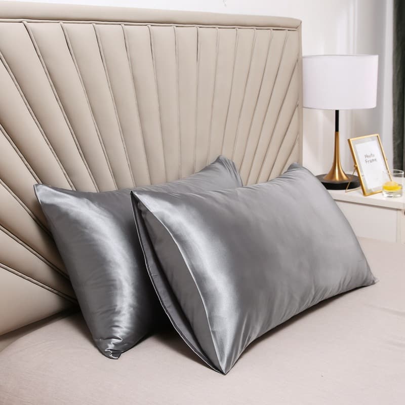 Satin Tencel Pillowcase Set (2-Pack) - Luxury Silk-Like Pillow Cover, Soft & Hypoallergenic (Standard Size, Machine Washable)