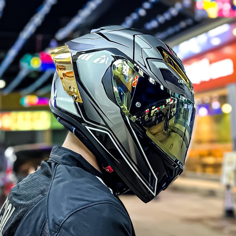 Motorcycle helmet 3c certified men's helmet motorcycle full helmet men and women four seasons universal double lens helmet new national standard