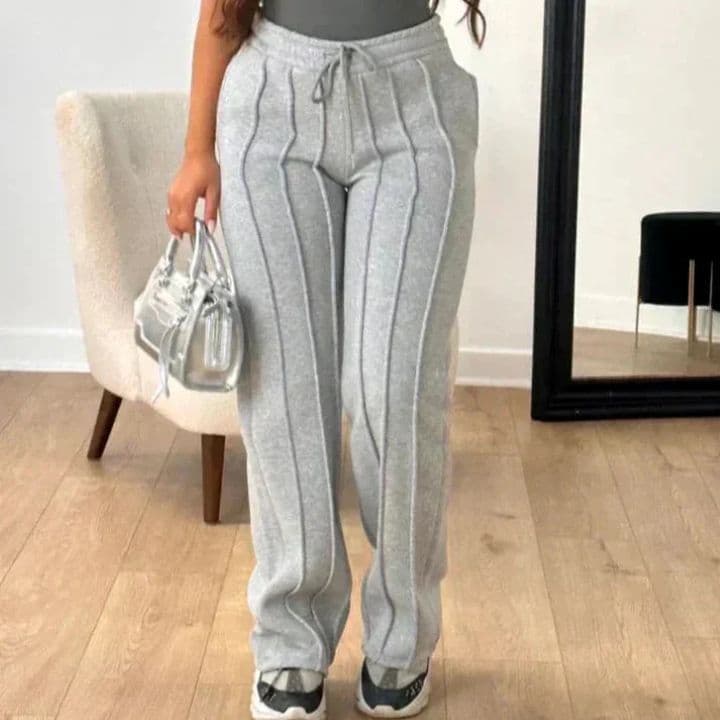Women's Clothing Casual Sweatpants Drawstring Vertical Striped Straight Sports Pants Women