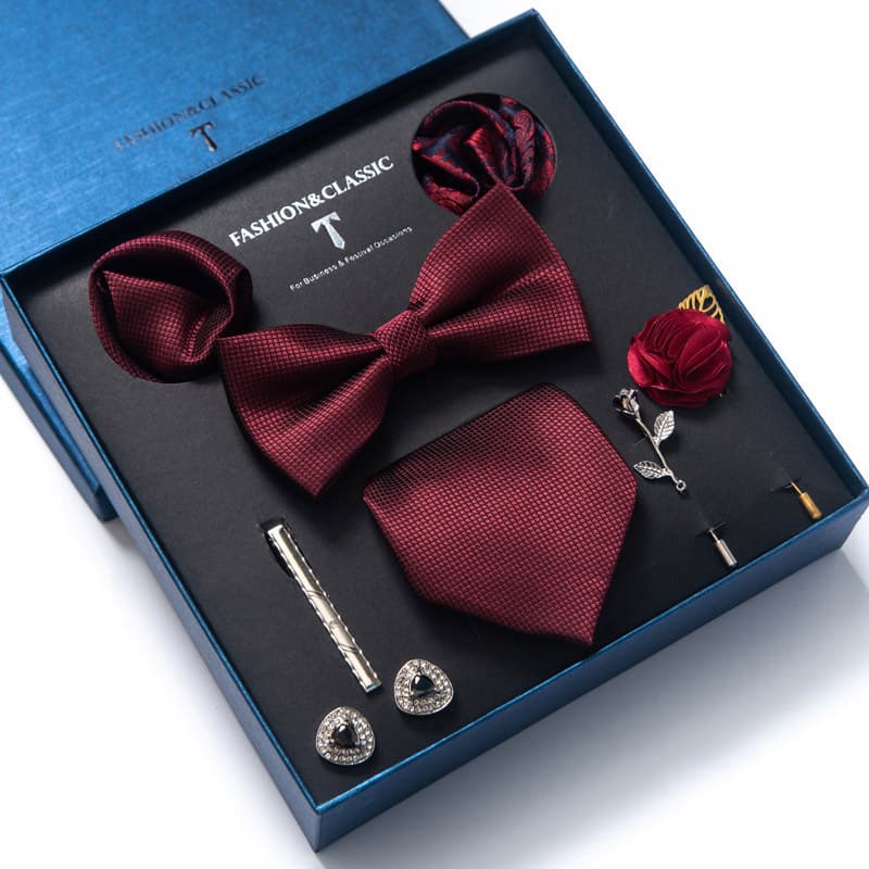 men's tie tie square scarf 8-piece gift box set boyfriend tie gift cross-border hot sale