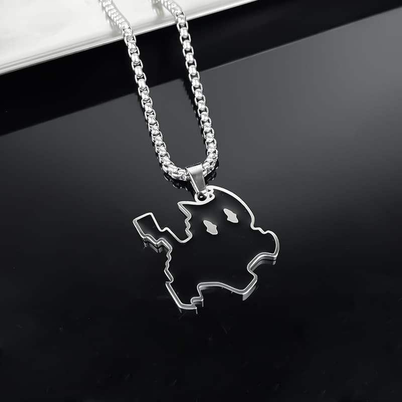 hot selling street style lightning black cat stainless steel necklace versatile cute couple niche design jewelry