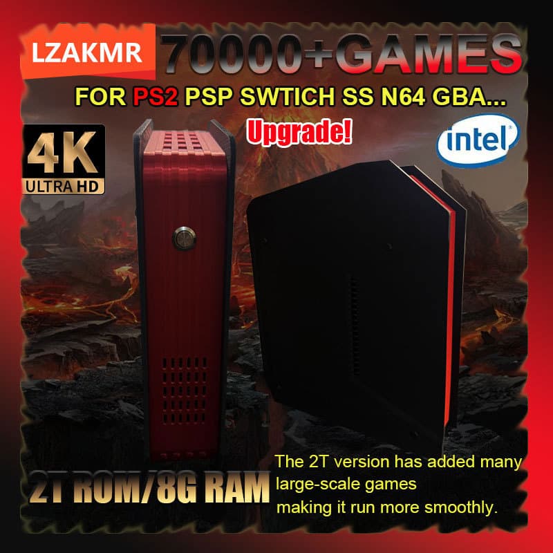 Retro X4 Gaming Console 8G RAM 2T Loaded 70000+ Games For Wii PS2 DC PSP GAMECUBE Plug-and-Play On TV Windows 11