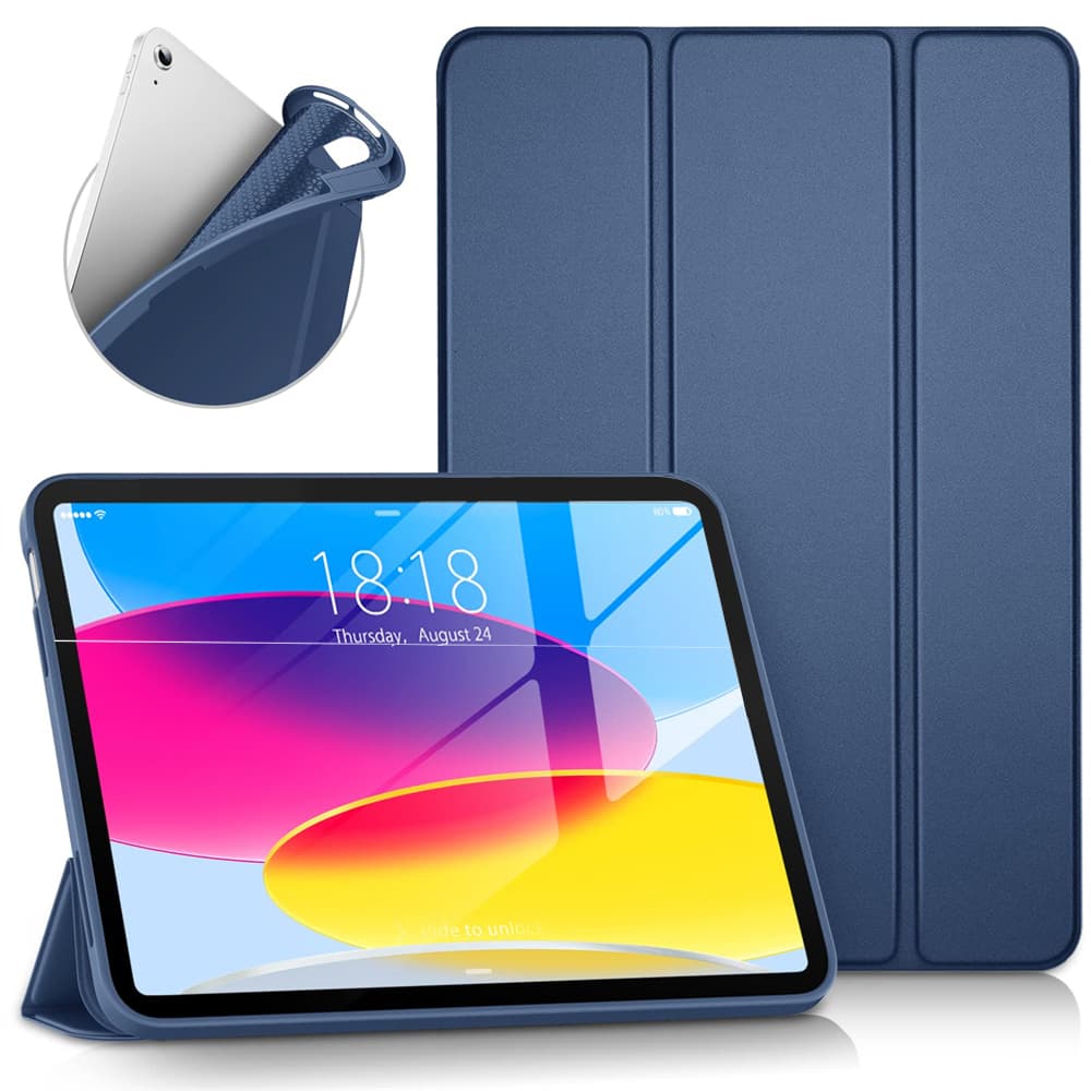 Tablet Case For Apple iPad Air 1 2 3 4 5 2013 2014 2019 2020 2022 Soft Silicone Shell Trifold Magnetic Stand Flip Smart Cover