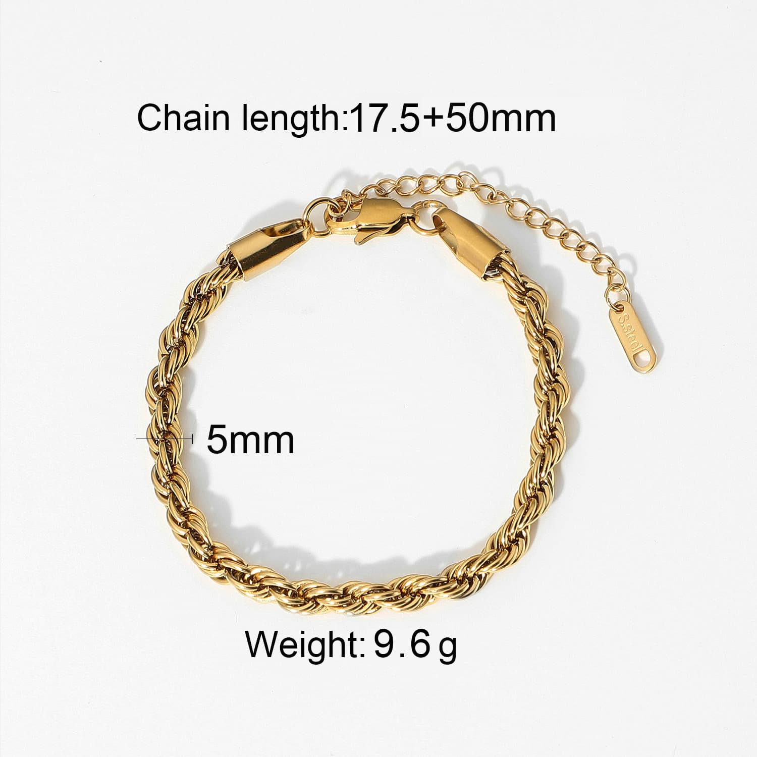 Bracelet en acier inoxydable et zircon, bracelet de niche haut de gamme, bague simple en acier titane et or, bijou de main