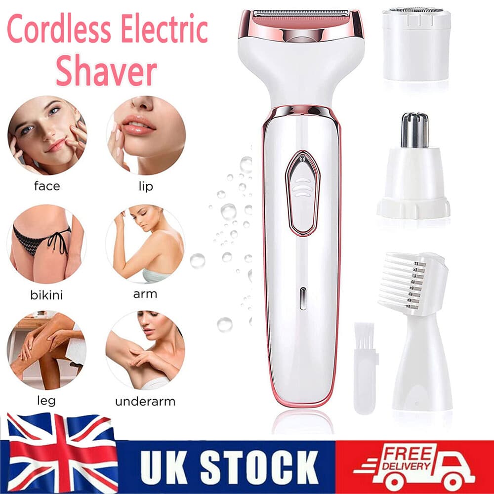 Facial Hair Removal For Women 4 In 1 Electric Razor Shaver Nose Eyebrow Trimmer