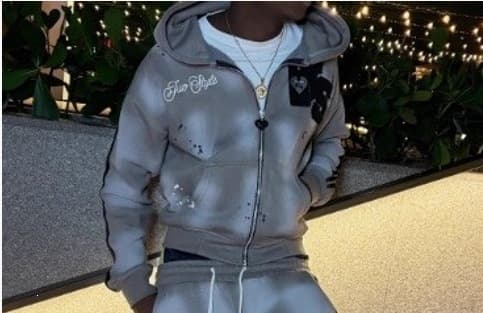 Ensemble sweat-shirt à capuche zippé et pantalon style rétro américain pour hommes et femmes, coupe ample, imprimé hip-hop