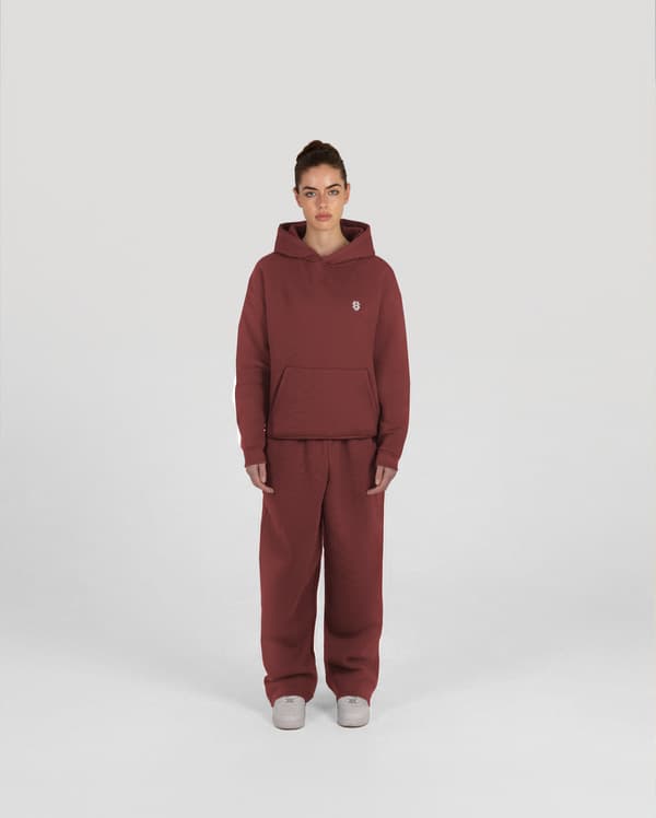 Ensemble unisexe à capuche brodée, manches longues, noir et bleu, style sportswear confortable et ample, composé d'un sweat-shirt et d'un pantalon