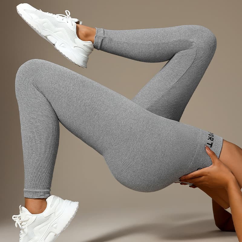 High Waist Seamless Yoga Pants For Women - Soft & Breathable Workout Leggings With Stylish Letter Print, Tummy Control & Butt Lift, Stretchy Gym Pants