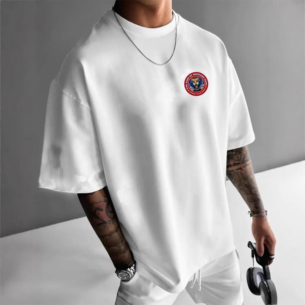 Men's Clothing 26 Spring New Arrival 220G 100% Cotton Casual T Shirt Heavyweight European And American Tiger Head Print T Shirt