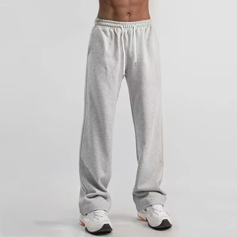 ​​Men's Relaxed-Fit Drawstring Sweatpants - Straight Leg Casual Lounge Pants (Black/Gray, S-4XL)​​