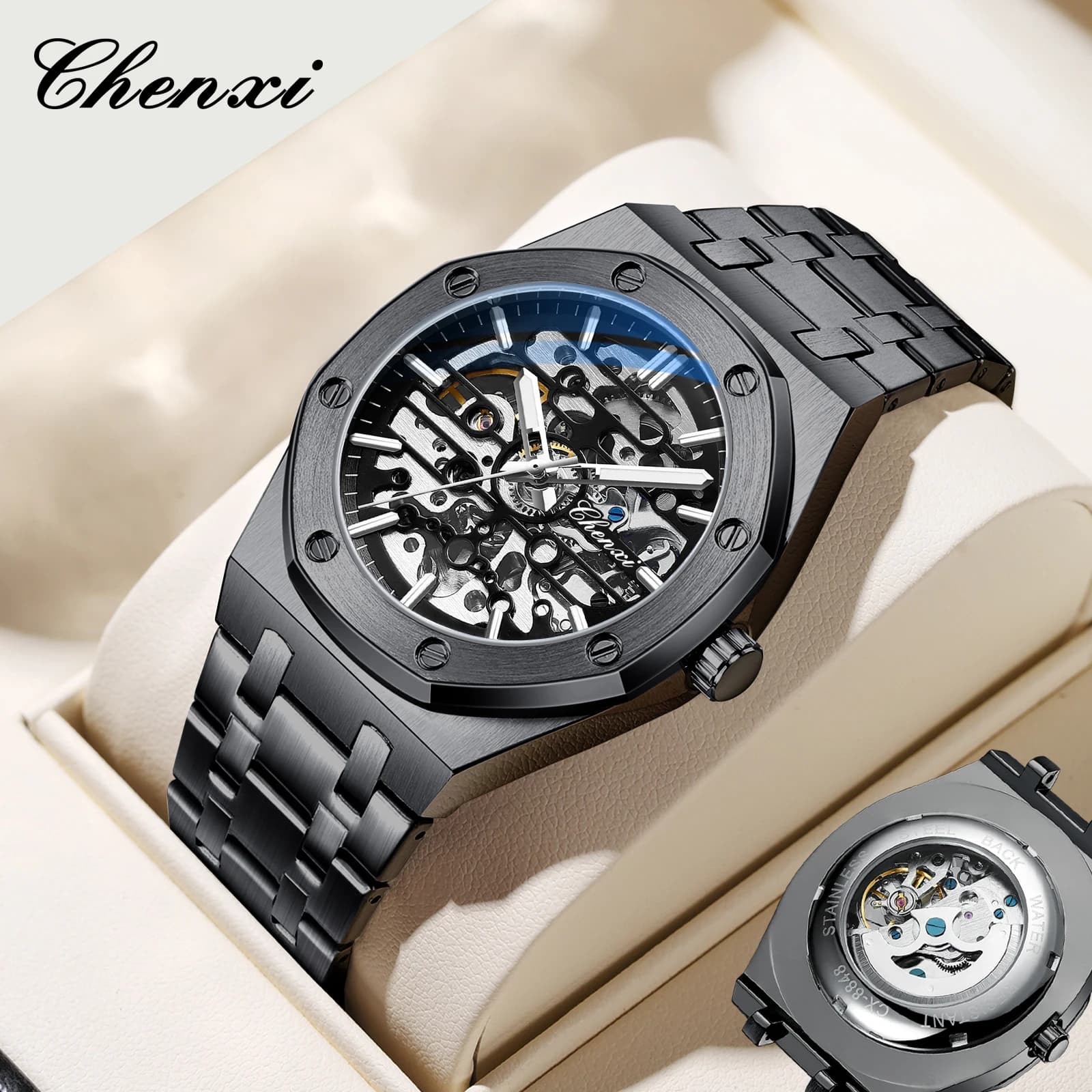 8848 Fully Automatic Stainless Steel Mechanical Men's Watch Sports Luminous Waterproof Watches For Men