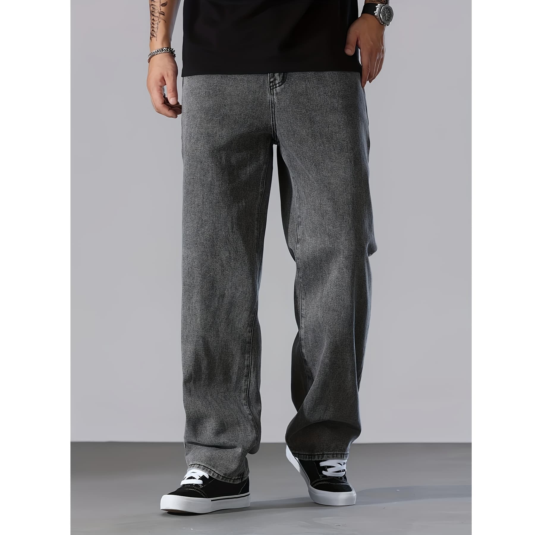 ​Men's Relaxed Fit Straight Leg Jeans – Classic Washed Denim Pants For Everyday Wear (S-2XL)​