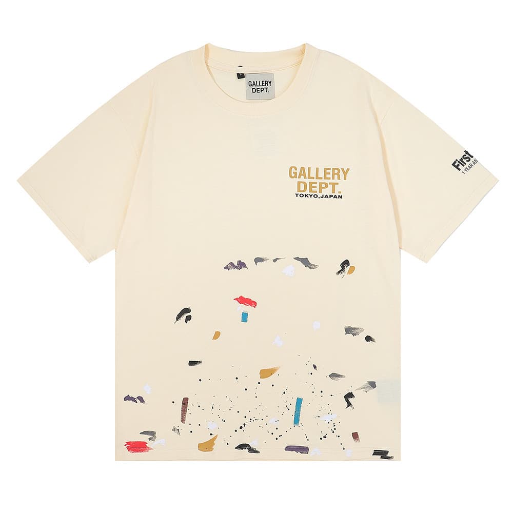 Vêtements pour hommes rétro à encre éclaboussée hip-hop ample couple manches courtes