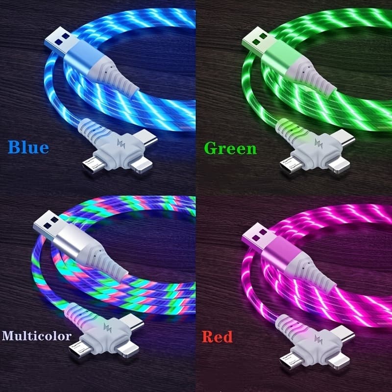 3-in-1 Cable For IPhone 14/13/12/11 Pro Max/XS/XR/X SE 8/7/6, Samsung, Xiaomi, Oppo, Vivo, Lenovo,