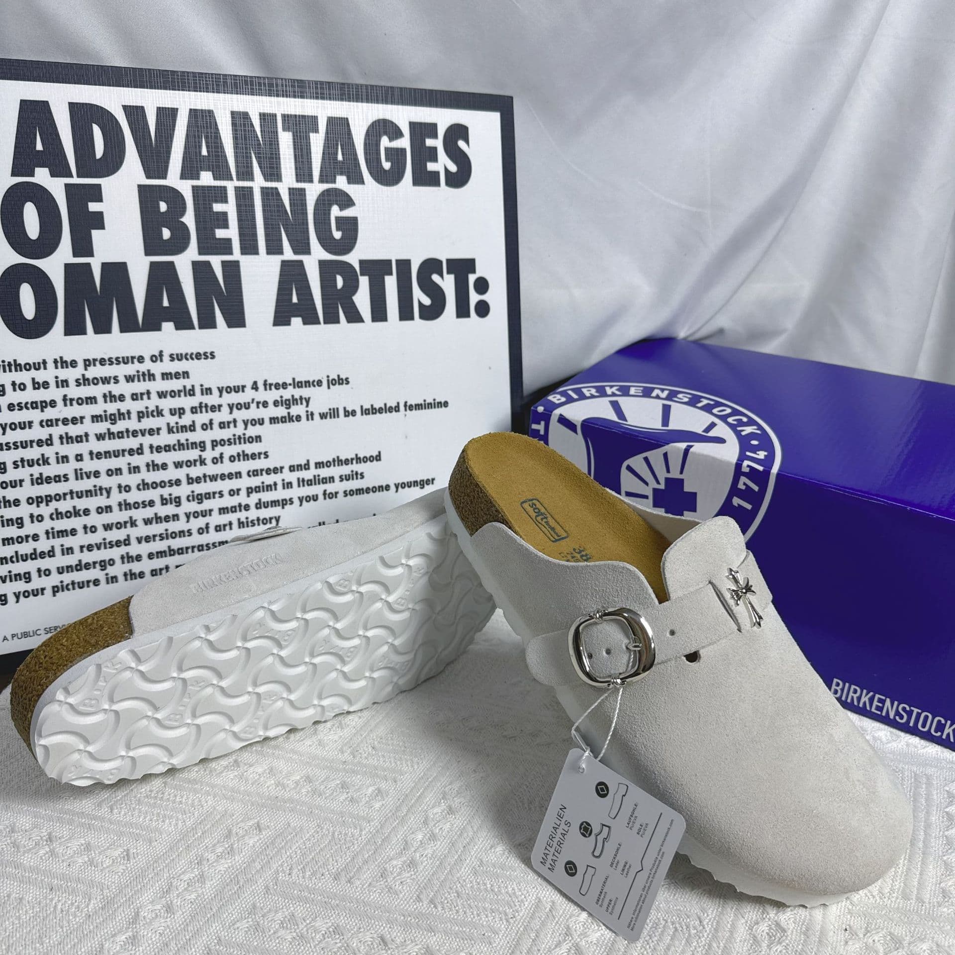 Pantoufles en cuir et liège polyvalentes Baotou Core à fond épais Original Boken Cool pour femmes Vêtements d'extérieur Lazy Half Trak