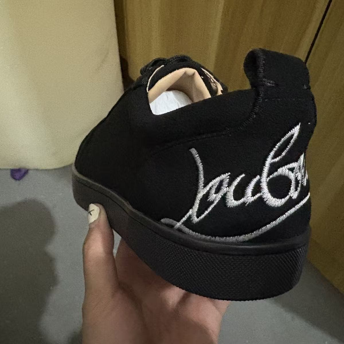 Nouvelles baskets en cuir de Guangzhou, lettres CL, semelle rouge, noires, printemps-automne, nouvelles chaussures tendance décontractées personnal