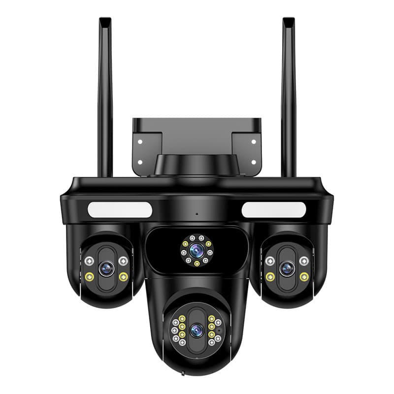 RSCAMTOM 12MP 3-Lens WiFi/4G Security Camera With 360° View, Smart Night Vision, IP66 Waterproof, Remote Access Via Mobile App, Compatible